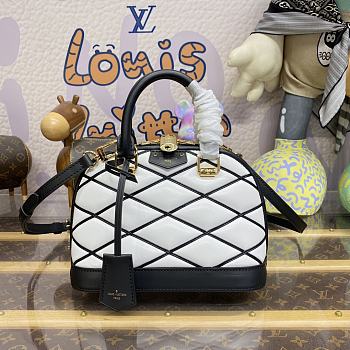 Louis Vuitton LV Alma BB Black White 23.5 x 17.5 x 11.5 cm