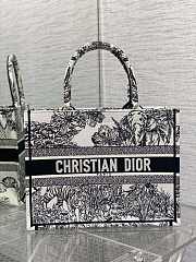 Dior Medium Book Tote White and Black Toile de Jouy 36cm - 1