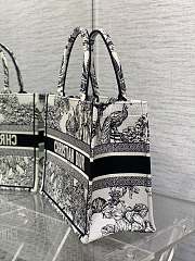 Dior Medium Book Tote White and Black Toile de Jouy 36cm - 3