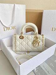 Dior Small Lady D-Joy Bag White Cannage Lambskin 22 x 12 x 6 cm - 1