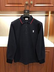 Burberry Polo Shirt Long Sleeve Black - 1