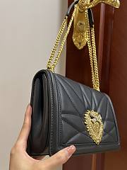 Dolce & Gabbana Quilted Devotion Black Bag 26x18x7.5cm - 3