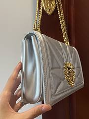 Dolce & Gabbana Quilted Devotion Silver Bag 26x18x7.5cm - 3