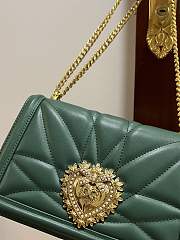 Dolce & Gabbana Quilted Devotion Green Bag 26x18x7.5cm - 3