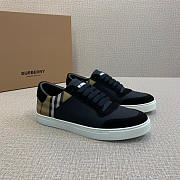 Burberry Stevie Black Leather Nova-check Sneakers - 1