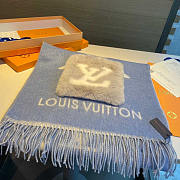 Louis Vuitton LV Cotton Scarf Blue 190x46cm - 2