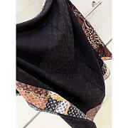 Louis Vuitton LV Silk Monogram Scarf Black And Brown 130x130cm - 2