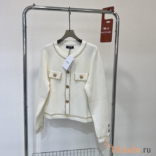 Balmain White Cardigan - 1