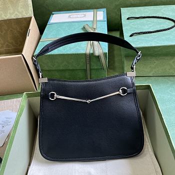 Gucci Horsebit Slim Small Shoulder Bag Black 23x18.5x3cm