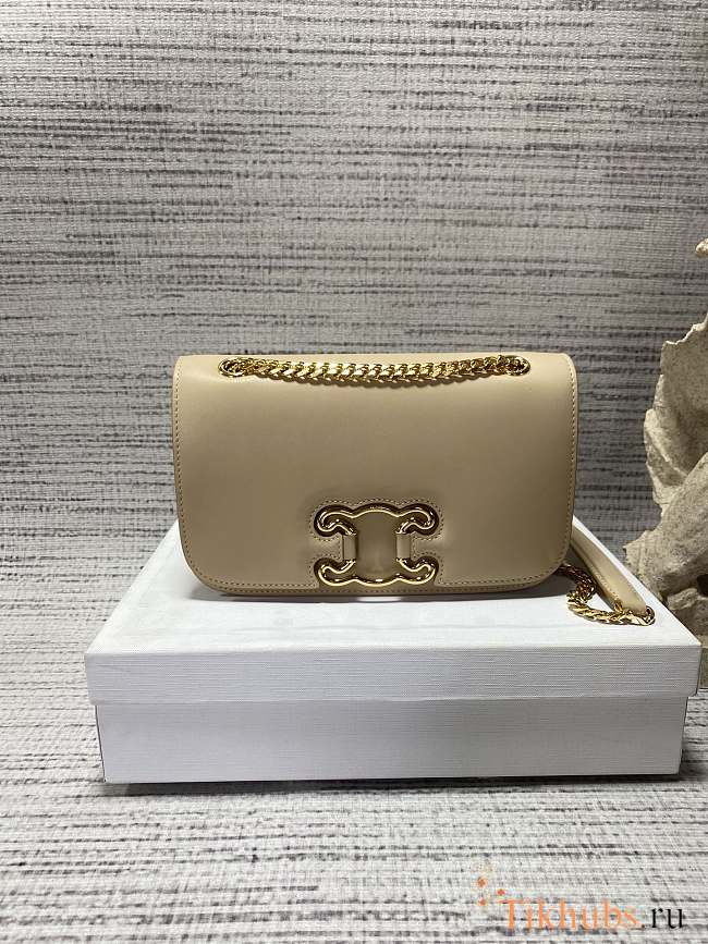 Celine Natural Medium Bag Triomphe Beige 23x15.5x5cm - 1