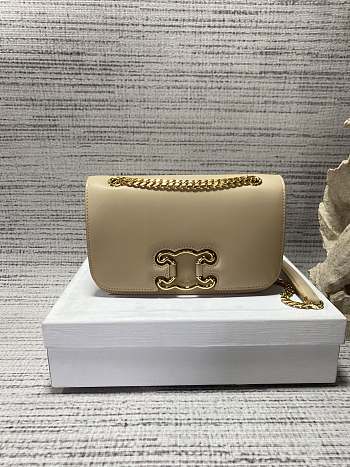 Celine Natural Medium Bag Triomphe Beige 23x15.5x5cm