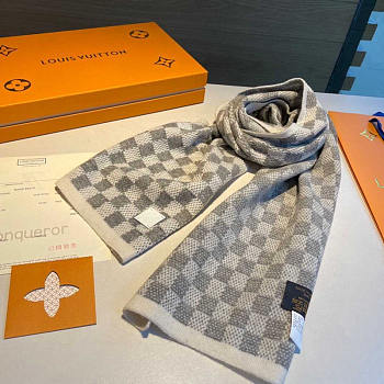 Louis Vuitton LV Néo Petit Damier Scarf Grey 180x35cm