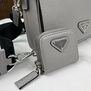 Prada Grey Saffiano Leather Shoulder Bag 22x14.5x5cm - 5