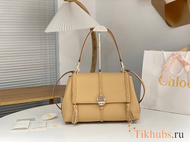 Chloe Penelope Medium Soft Shoulder Bag Beige 35x24x13cm - 1