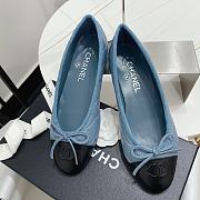 Chanel Ballerina Flat Blue Black - 1