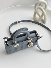 Dior Lady Small D-joy Bag Grey 22x12x6cm - 5