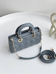 Dior Lady Small D-joy Bag Grey 22x12x6cm - 4