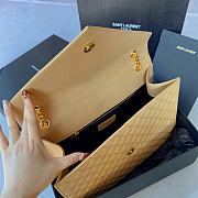 YSL Envelope Bag Calfskin Beige Gold 31x23x8cm - 6