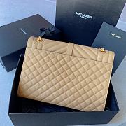 YSL Envelope Bag Calfskin Beige Gold 31x23x8cm - 3