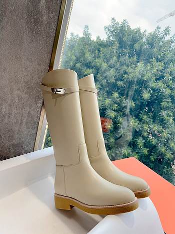 Hermes Jumping Boot White Silver