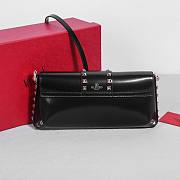 Valentino Garavani Rockstud Brushed Calfskin Black Shoulder Bag 26x13x7cm - 5