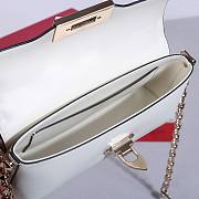 Valentino Garavani Rockstud Brushed Calfskin White Shoulder Bag 26x13x7cm - 3