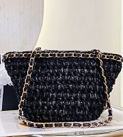 Chanel Small Shopping Bag Black 36x20x12cm - 5