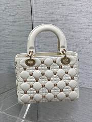 Dior Small Lady Bag White Gold-Finish Butterfly Studs 20cm - 2