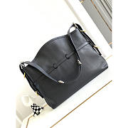 Givenchy Voyou Medium Leather Shoulder Bag Black 36.5x27x32cm - 3