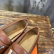 Hermes Brown Gold Loafer - 5