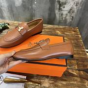 Hermes Brown Gold Loafer - 4