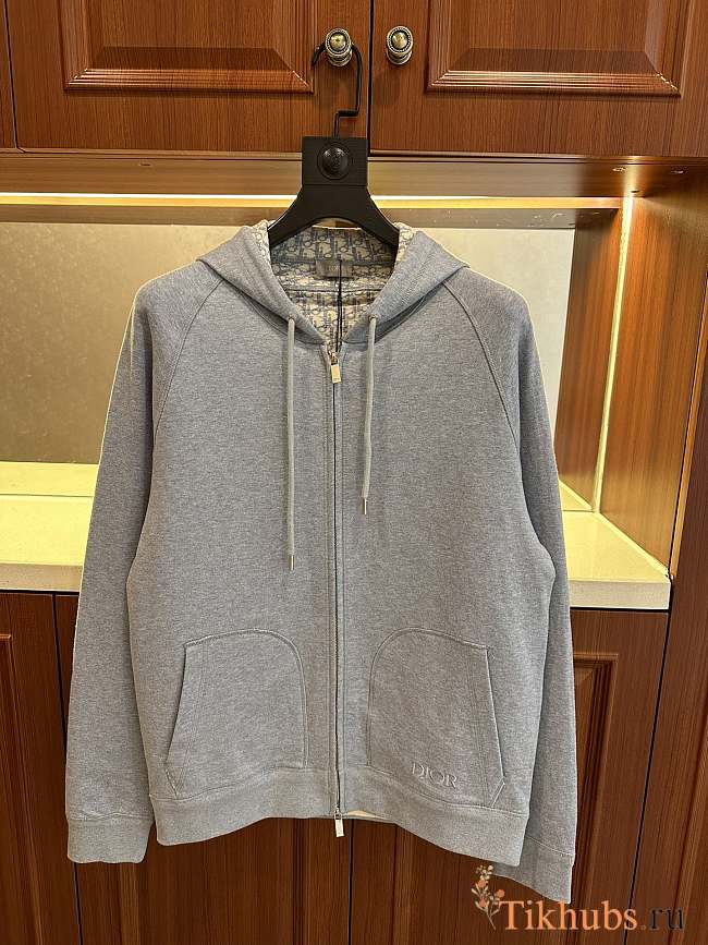 Dior Grey Hooded Track Jacket - 1