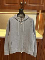 Dior Grey Hooded Track Jacket - 1