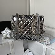 Chanel Backpack Star Coin Purse Metallic Calfskin Silver 22.5 × 22.5 × 6 cm - 5