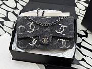 Chanel Flap Bag Denim Black Sequins Silver 25.5cm - 1