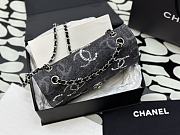 Chanel Flap Bag Denim Black Sequins Silver 25.5cm - 5