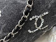 Chanel Flap Bag Denim Black Sequins Silver 25.5cm - 3