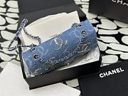 Chanel Flap Bag Denim Blue Sequins Silver 25.5cm - 5