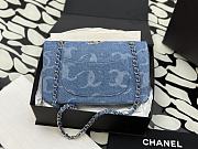 Chanel Flap Bag Denim Blue Sequins Silver 25.5cm - 4