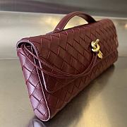 Bottega Veneta Long Clutch Andiamo With Handle Red Wine 31x13x3cm - 2