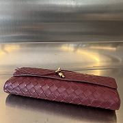 Bottega Veneta Long Clutch Andiamo With Handle Red Wine 31x13x3cm - 3