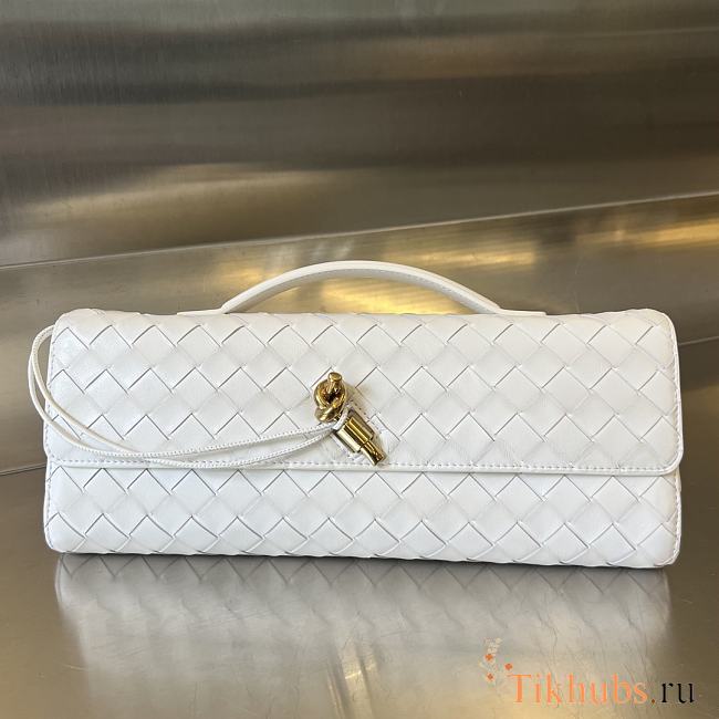 Bottega Veneta Long Clutch Andiamo With Handle White 31x13x3cm - 1