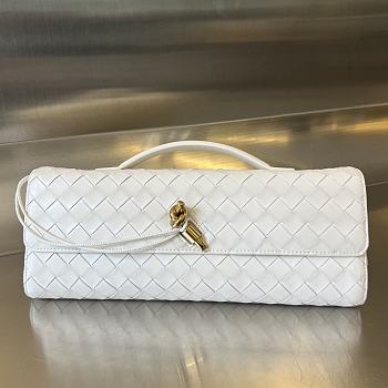 Bottega Veneta Long Clutch Andiamo With Handle White 31x13x3cm