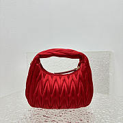 Miu Miu Wander Matelassé Zipped Shoulder Bag Red 20x6x17cm - 5