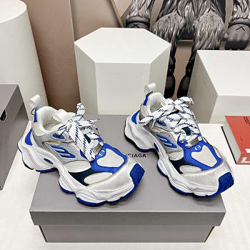 Balenciaga Cargo Sneakers In White And Blue