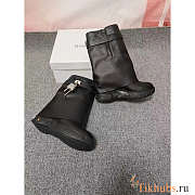 Givenchy Shark Lock Biker Ankle Boot Grain Leather Black - 2