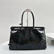 Prada Large Leather Handbag Black 38x24x12cm - 5