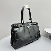 Prada Large Leather Handbag Black 38x24x12cm - 4