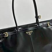 Prada Large Leather Handbag Black 38x24x12cm - 2