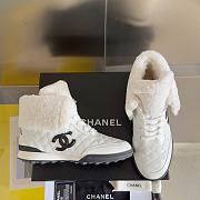 Chanel White Shearling Sneaker - 1